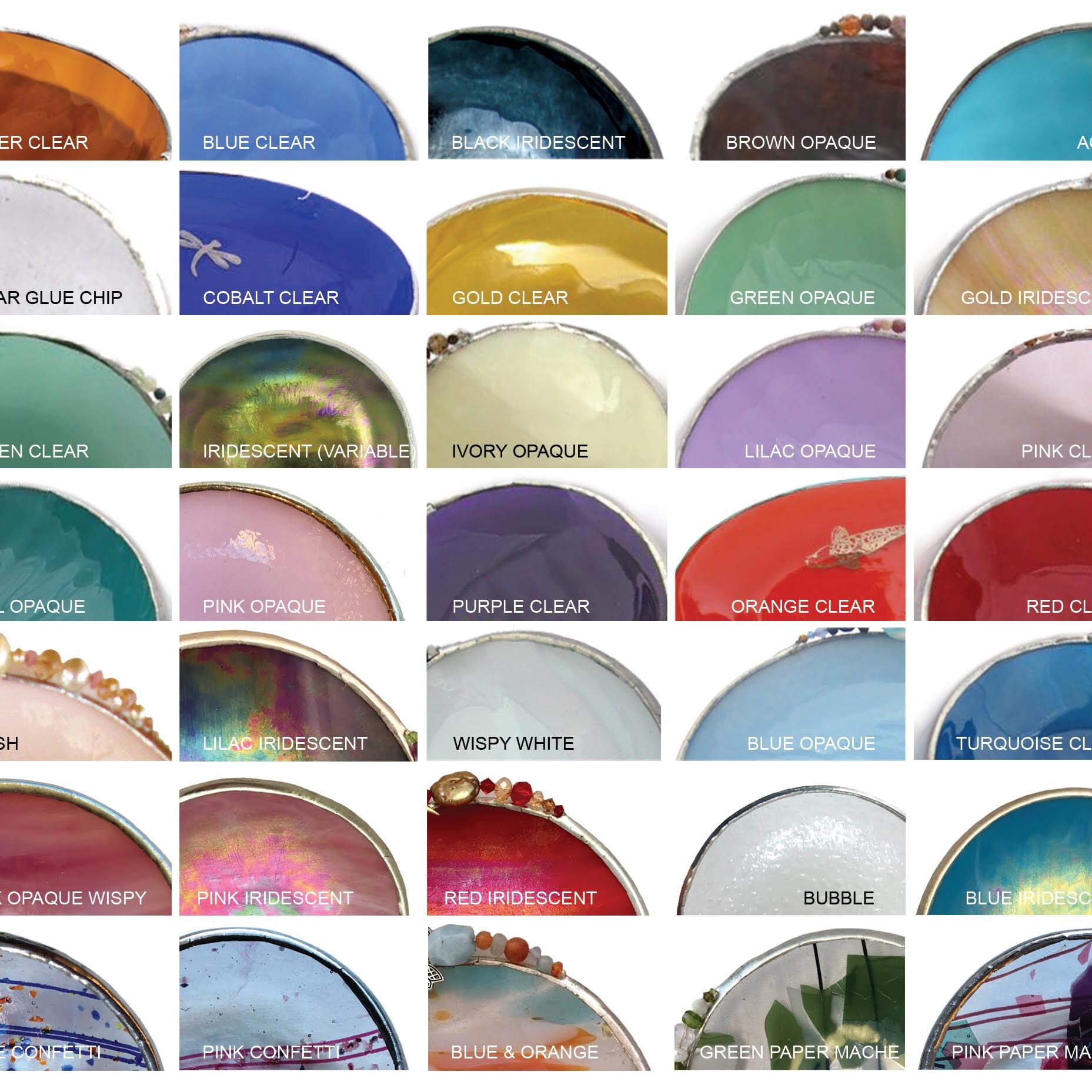 A bunch of different colored glass plates with many colors